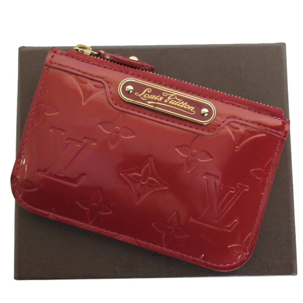 Louis Vuitton coin case Wallet key Monogram Vernis Pochette NM red gold